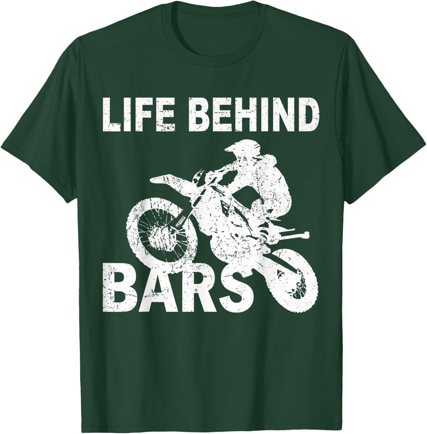Life Behind Bars Motorcycle Biker Cyclist T-Shirt - T-Shirt | Forest