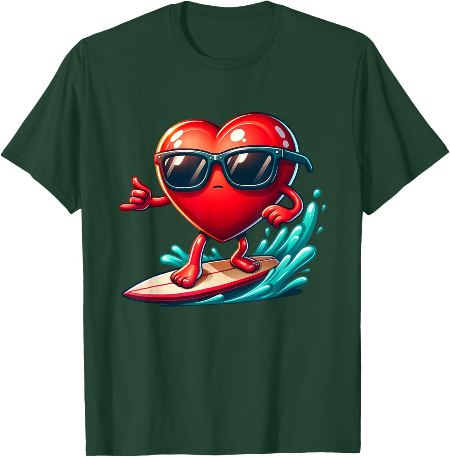 Funny Valentine Surfing Surfer Surf Water Sports Couples T-Shirt - T-Shirt | Forest