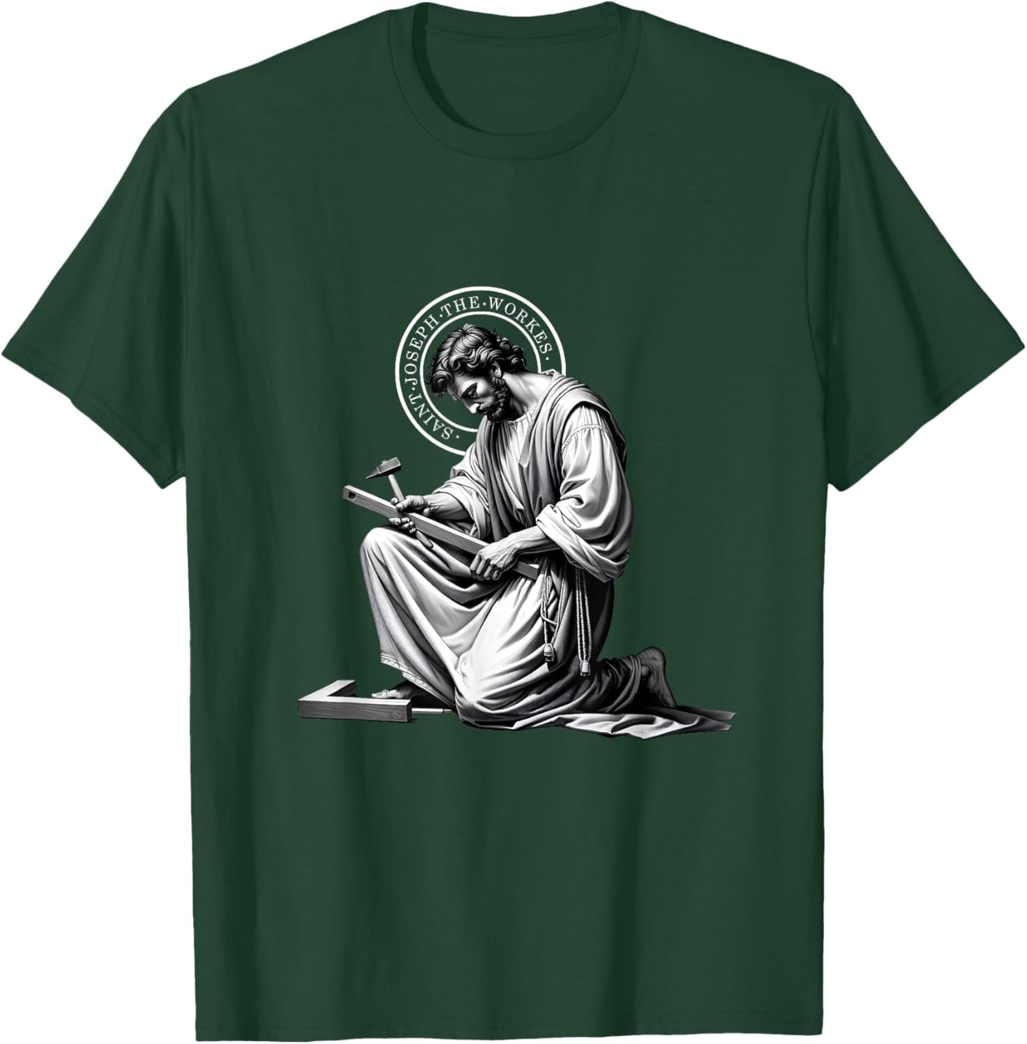 Saint Catholic Church St. Joseph The Worker Jesus Father T-Shirt - T-Shirt | Forest