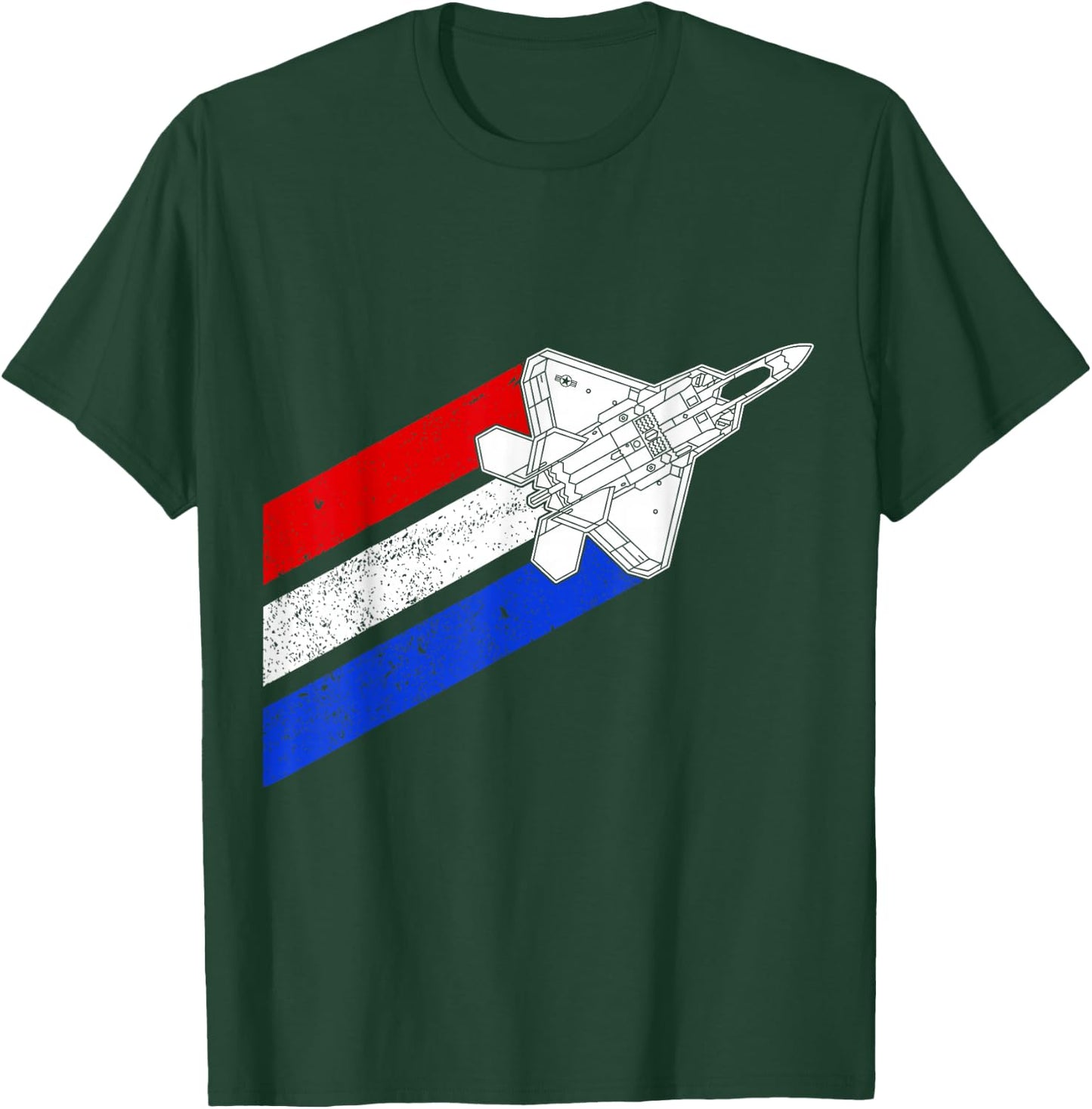 F-22 Raptor Airplane USA Contrails Red White Blue F22 T-Shirt - T-Shirt | Forest