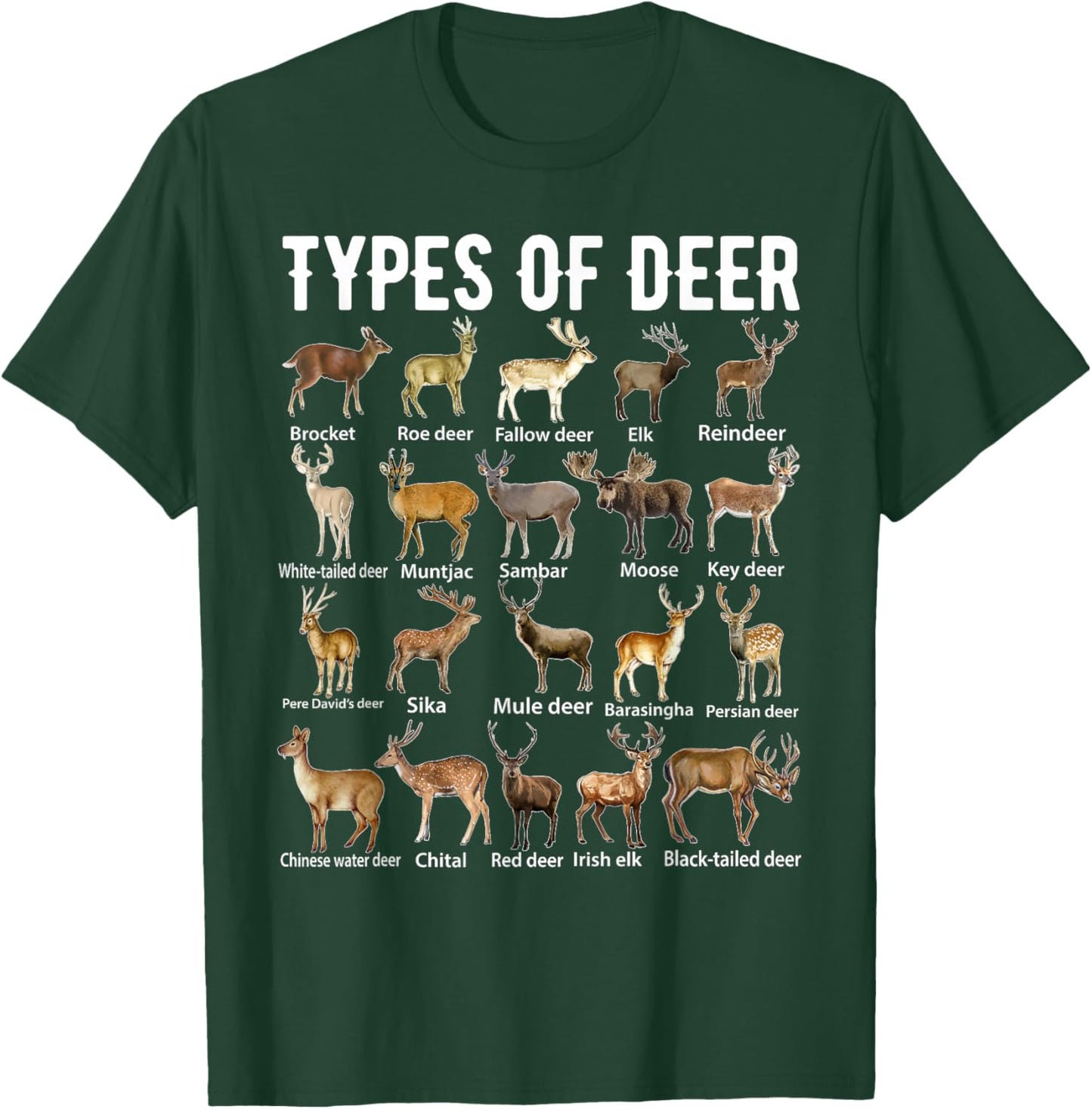 Types of Deer Shirt Deer Shirts Hunter Shirt Deer Hunting T-Shirt - T-Shirt | Forest