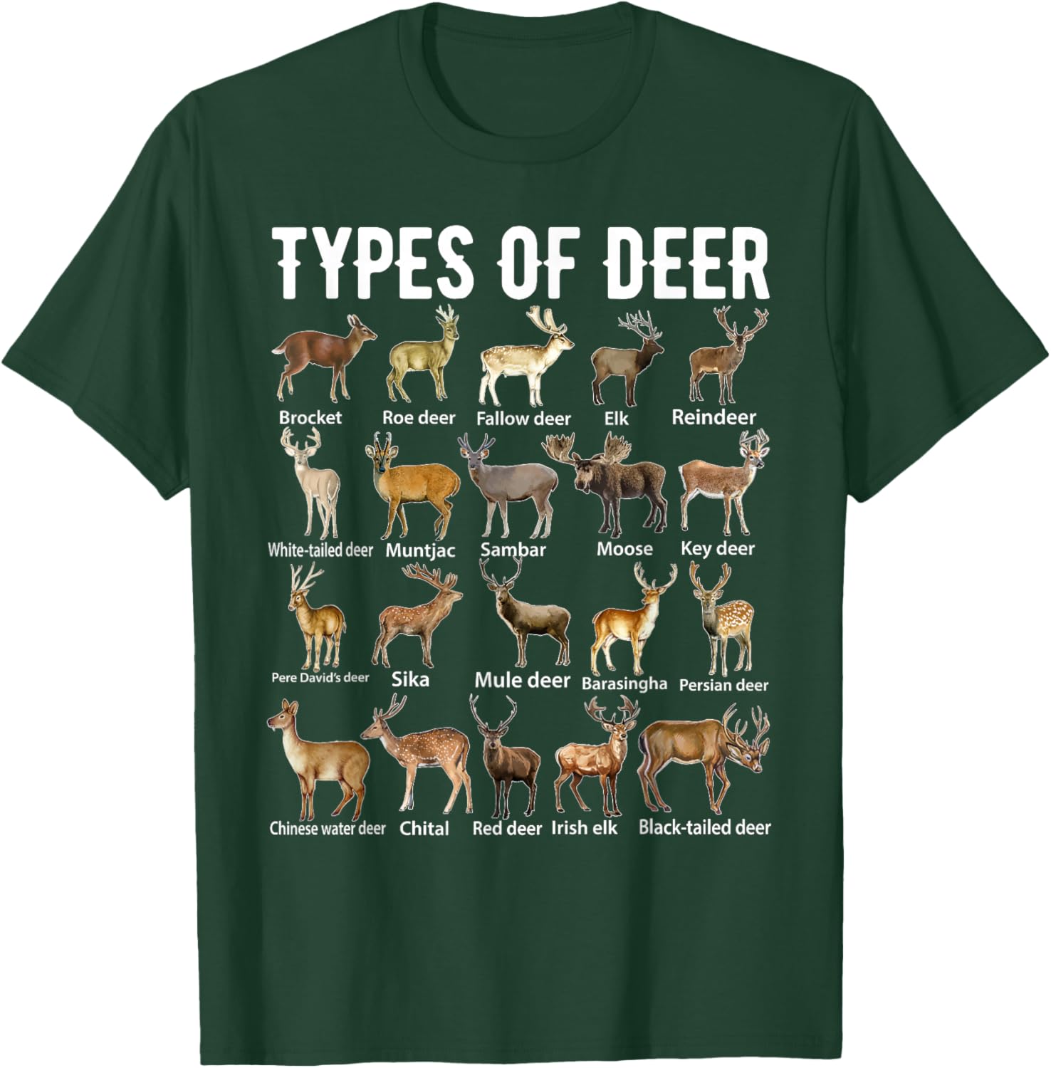 Types of Deer Shirt Deer Shirts Hunter Shirt Deer Hunting T-Shirt - T-Shirt | Forest