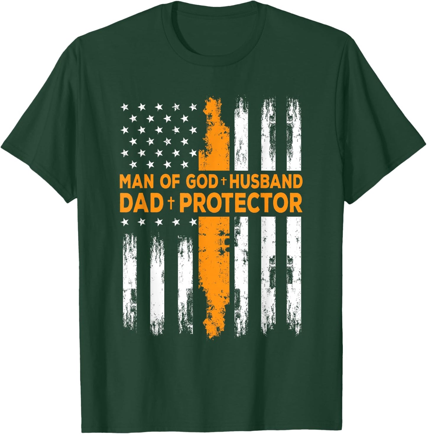 Jesus God Religious Man of God Husband Dad Protector T-Shirt - T-Shirt | Forest