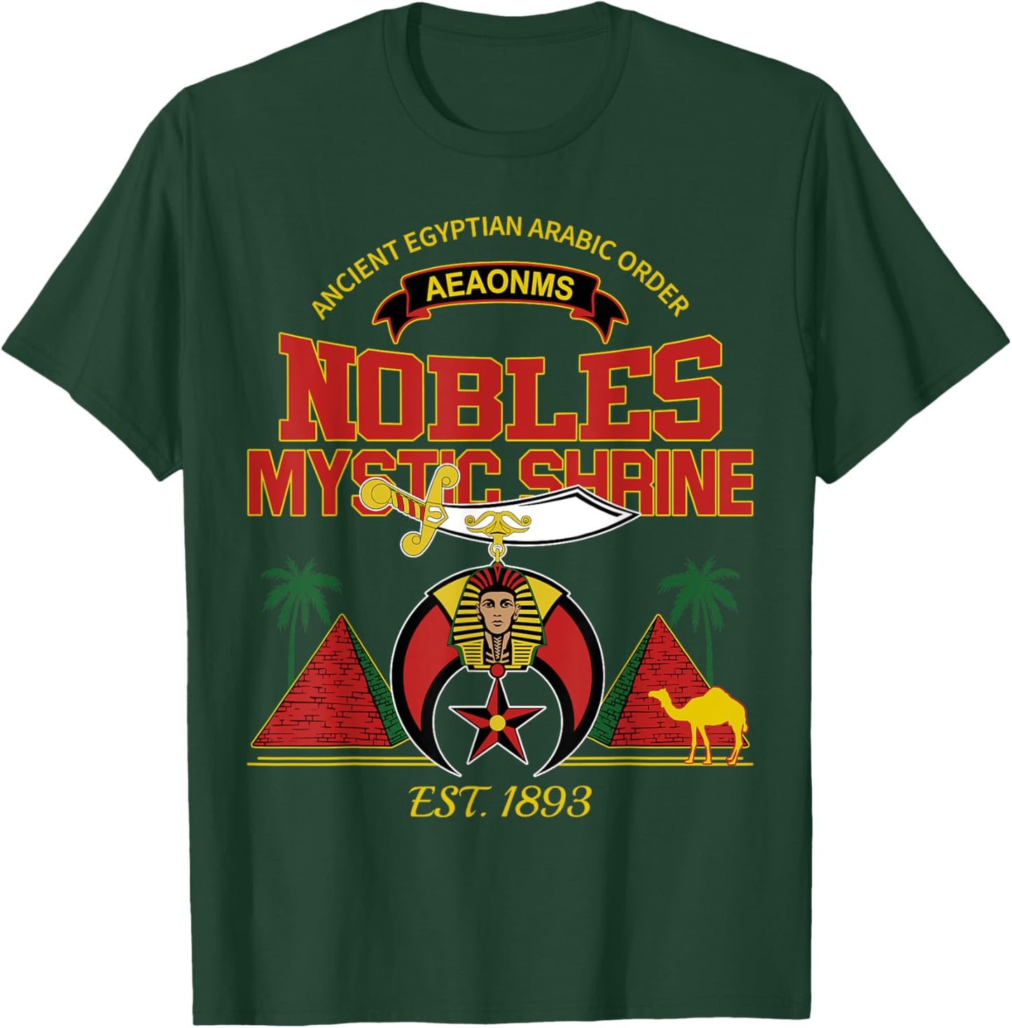 Shriners Nobles Mystic Shrine 1893 Mason AEAONMS Christmas T-Shirt - T-Shirt | Forest