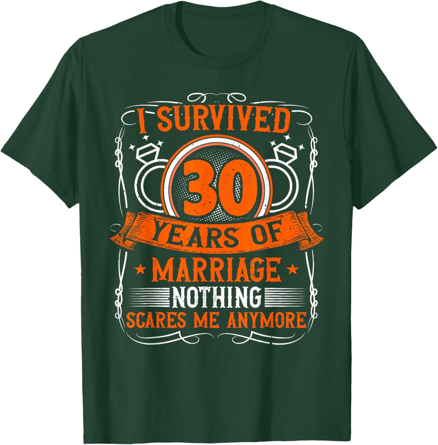 30th Wedding Anniversary, 30 Years Married, Husband & Wife T-Shirt - T-Shirt | Forest
