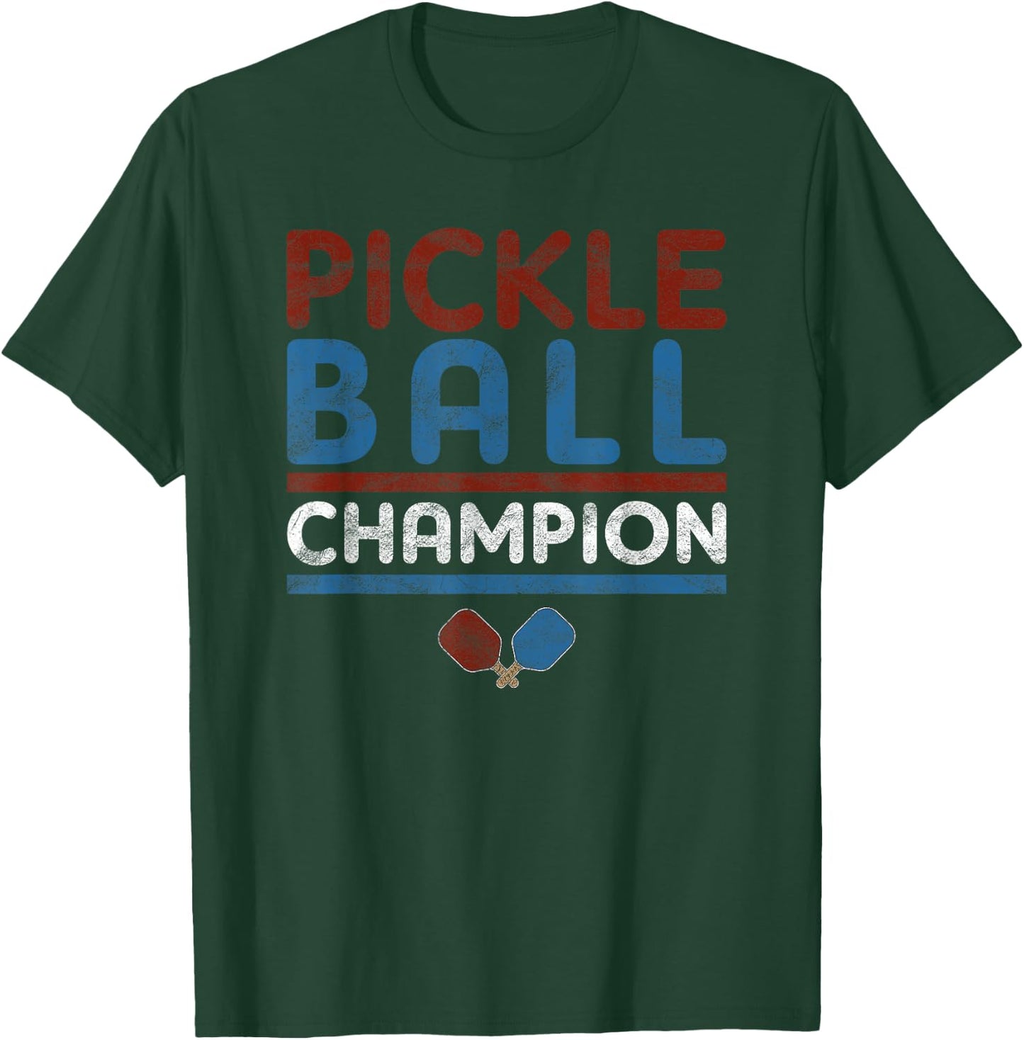 Vintage Pickleball Champion Pickleball Tournament T-Shirt - T-Shirt | Forest