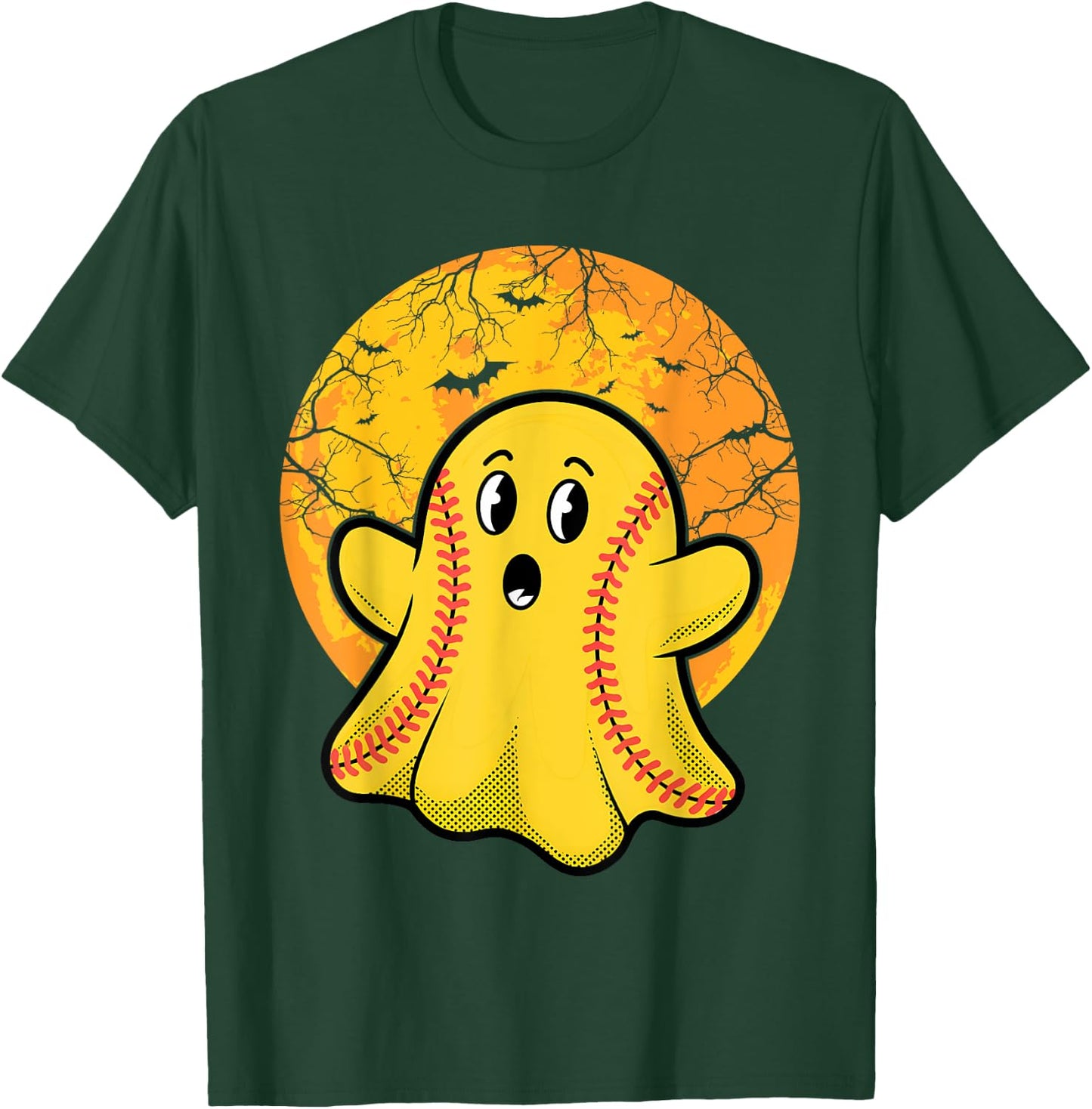 Softball Ghost Softball Lover Halloween Costume T-Shirt - T-Shirt | Forest