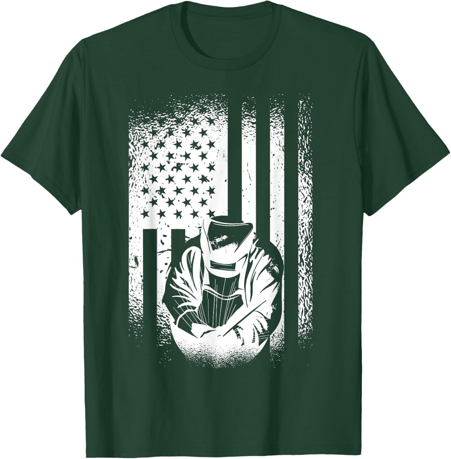 American Flag Welder Patriotic Welder Men's Welding Gift T-Shirt - T-Shirt | Forest