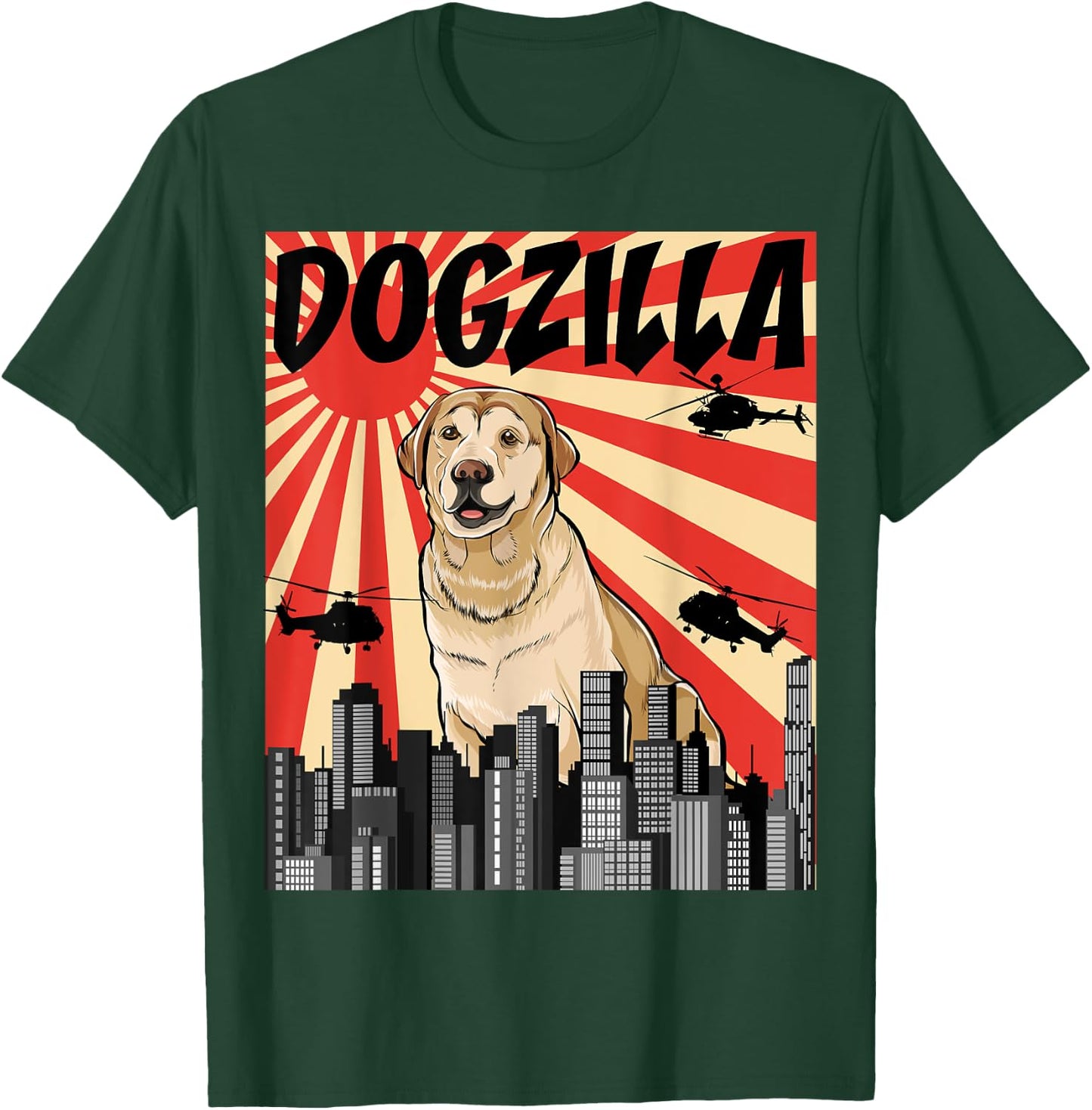 Funny Retro Japanese Dogzilla Labrador Retriever Dog T-Shirt - T-Shirt | Forest