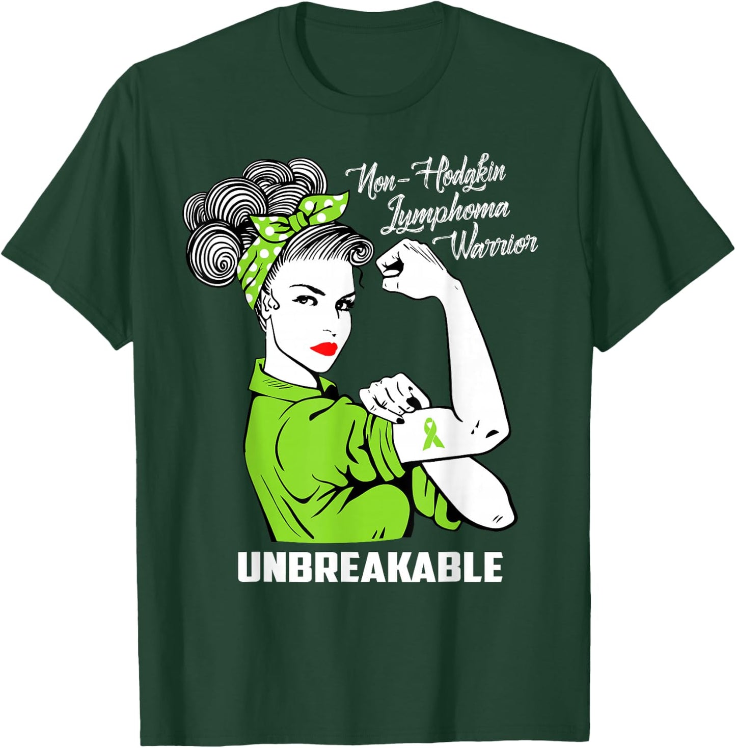 Non-Hodgkin Lymphoma Warrior Unbreakable Awareness T-Shirt - T-Shirt | Forest