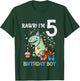 Kids Rawr Im 5 Dinosaur Birthday Boy Cute 5th Bday Trex Boys Kids T-Shirt - T-Shirt | Forest
