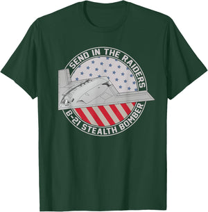 US B-21 Raider Stealth Bomber Military Aircraft American B21 T-Shirt - T-Shirt | Forest