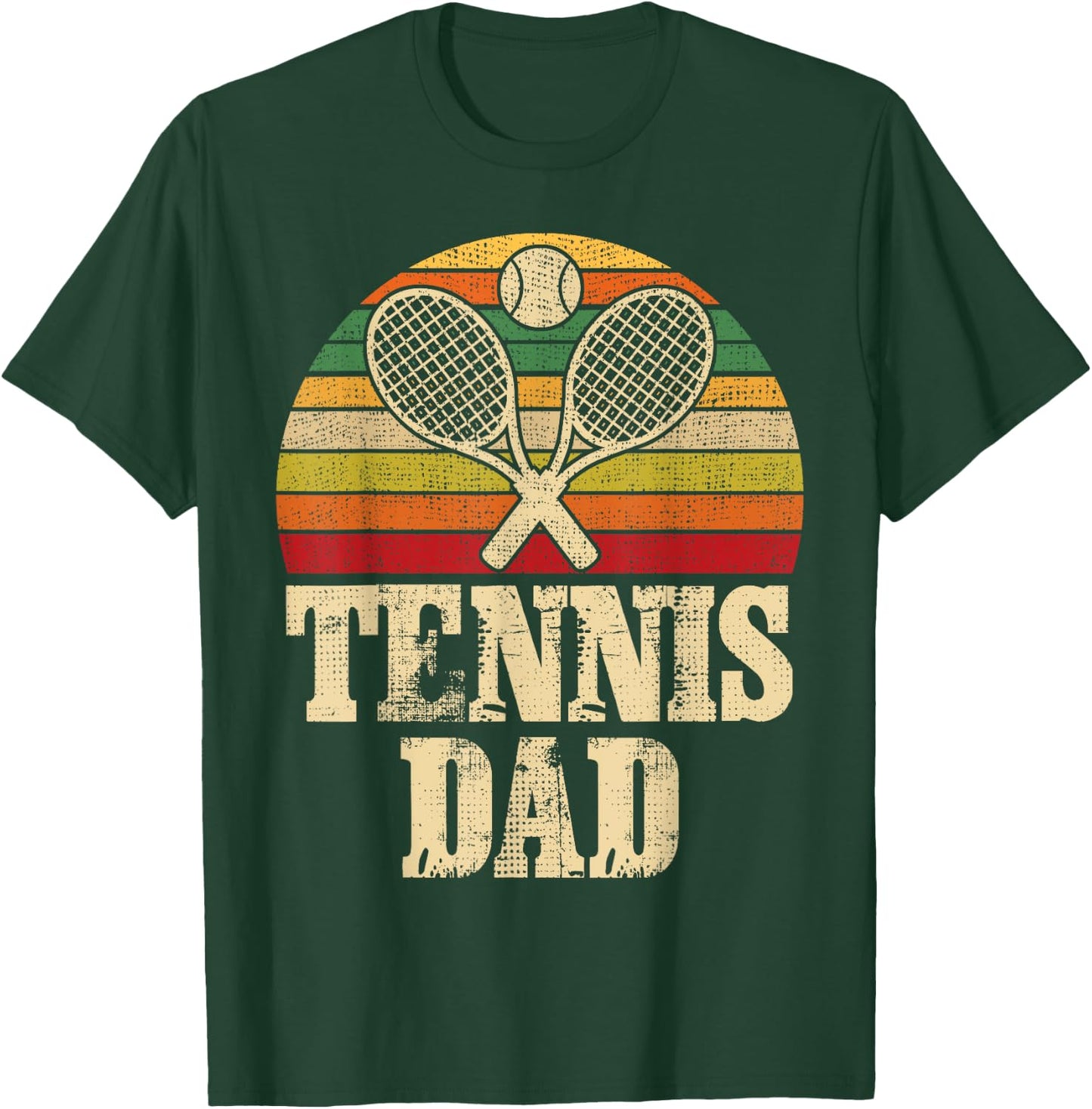 Vintage Retro Tennis Dad Father's Day Present T-Shirt - T-Shirt | Forest