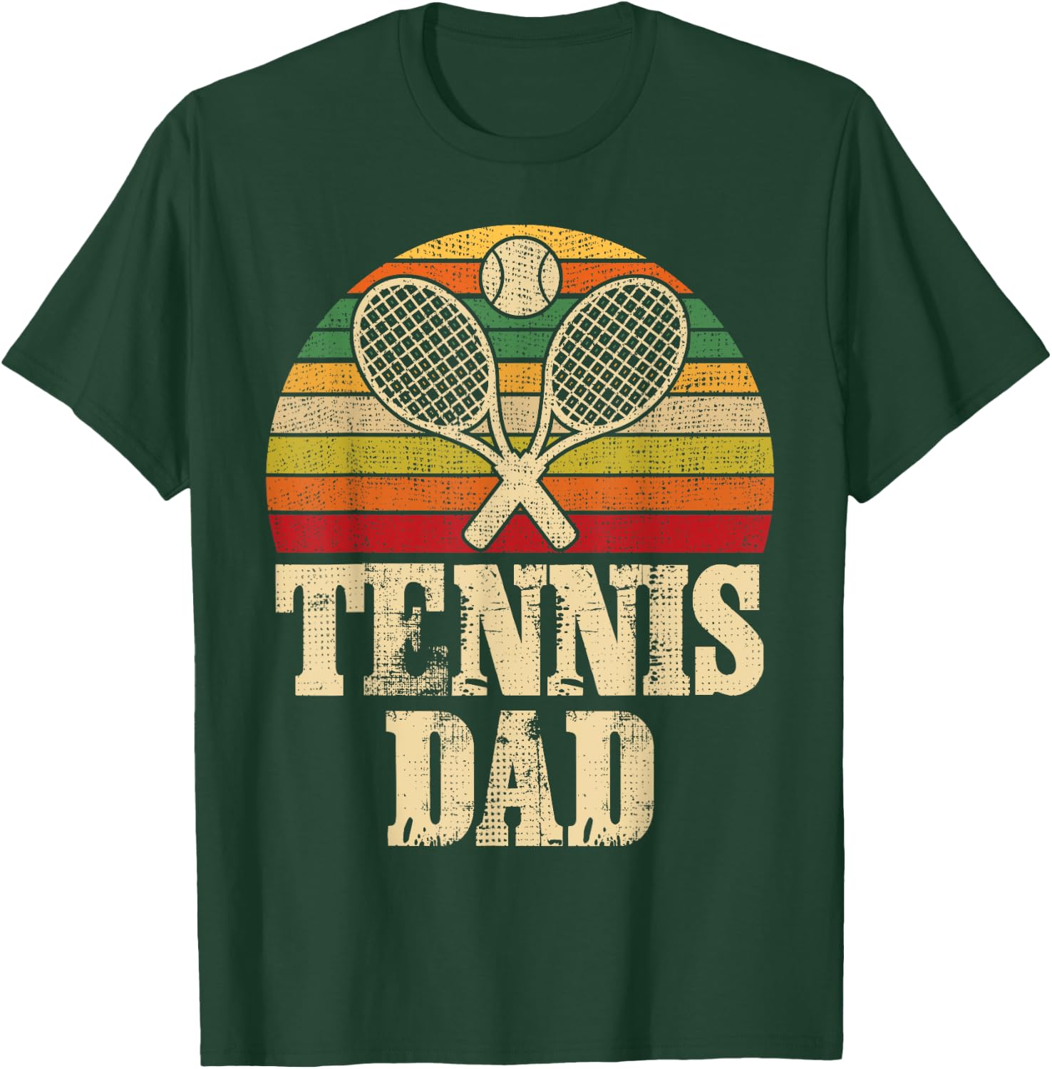 Vintage Retro Tennis Dad Father's Day Present T-Shirt - T-Shirt | Forest