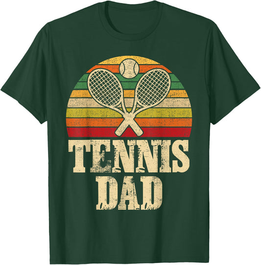 Vintage Retro Tennis Dad Father's Day Present T-Shirt - T-Shirt | Forest