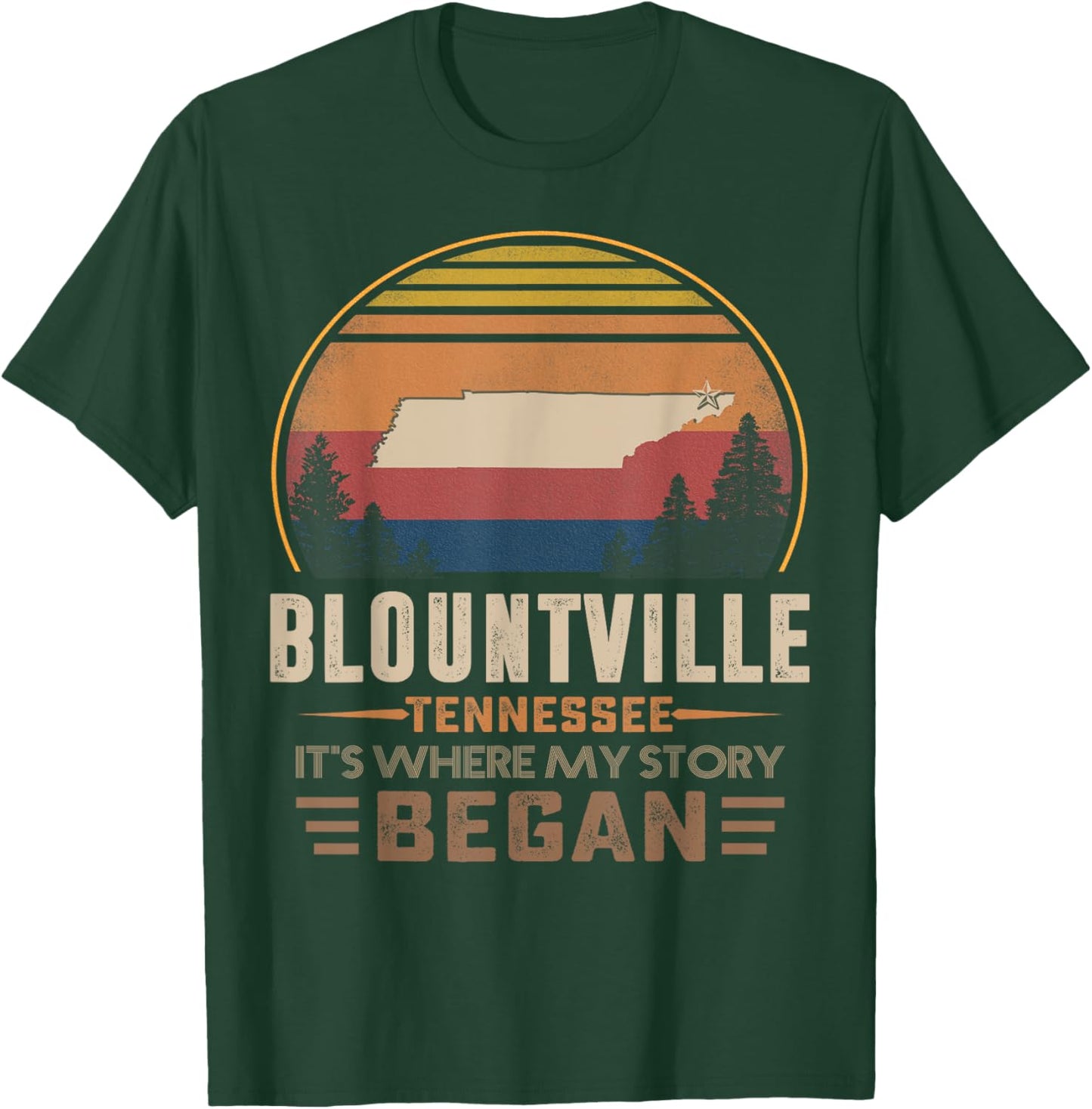 Vintage Blountville Tennessee Homtown My Story Began T-Shirt - T-Shirt | Forest