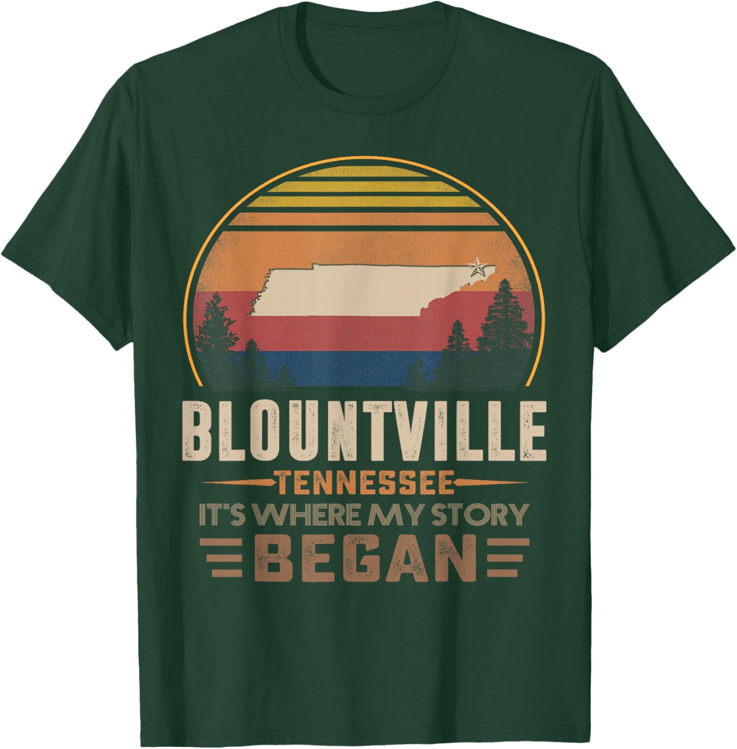 Vintage Blountville Tennessee Homtown My Story Began T-Shirt - T-Shirt | Forest