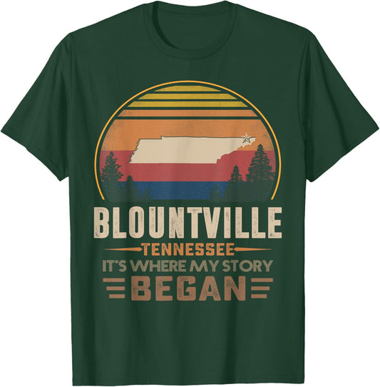 Vintage Blountville Tennessee Homtown My Story Began T-Shirt - T-Shirt | Forest