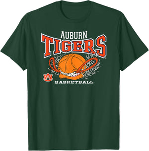 Elite Authentics Auburn Tigers -Adults & -Kids Basketball , Grey, Small, Short Sleeve, , Pull On, 1 Count T-Shirt - T-Shirt | Forest