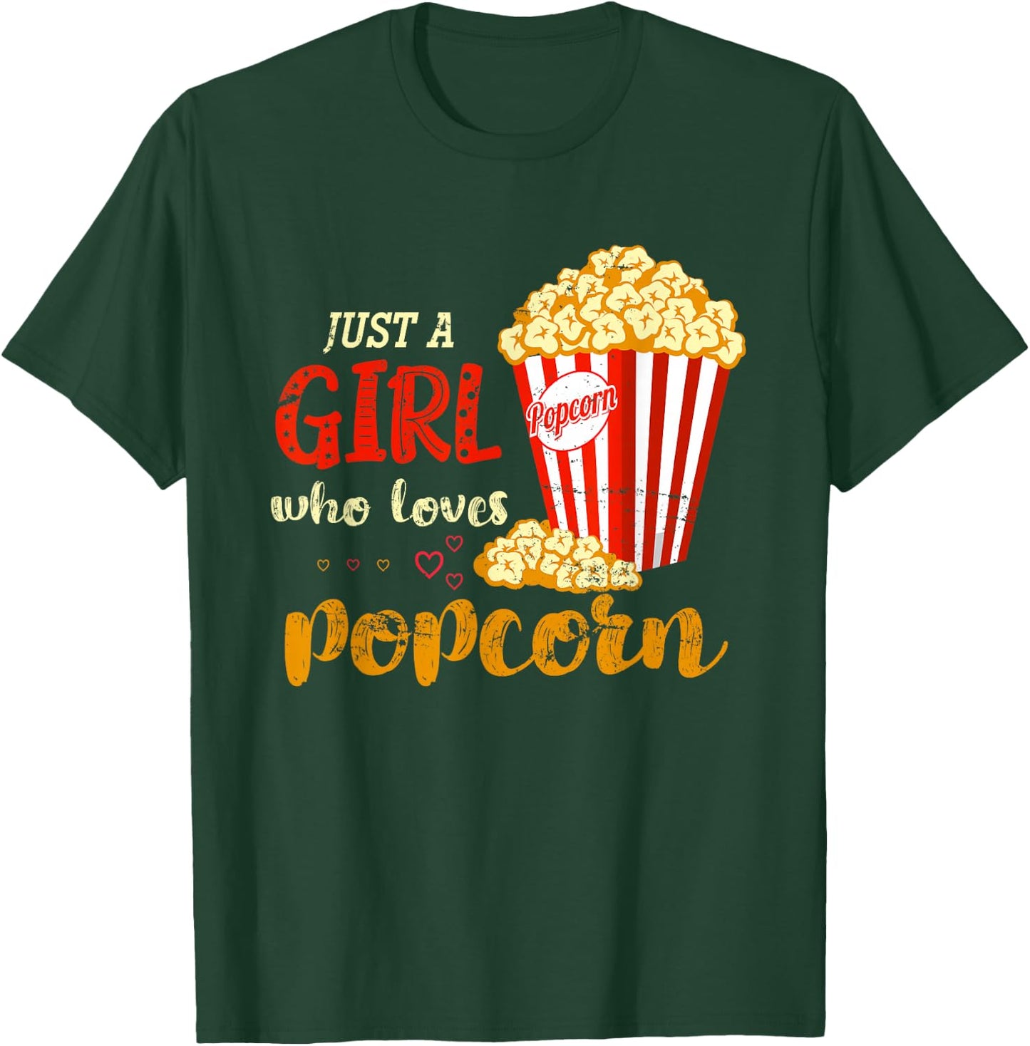 Cinema Food Snack Lover Girls Women Gift Popcorn T-Shirt - T-Shirt | Forest