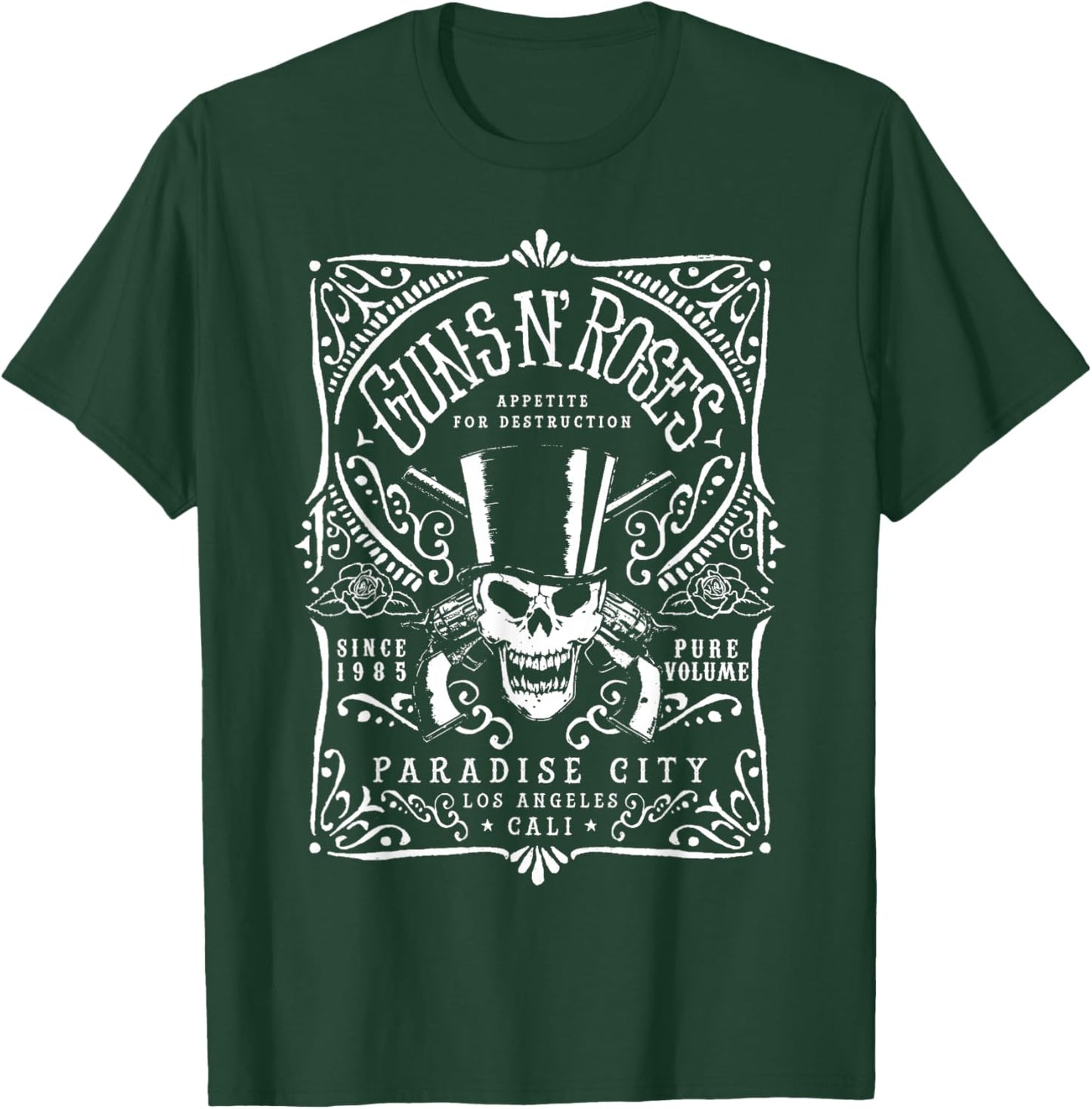 Official Guns N' Roses Paradise City Label T-Shirt - T-Shirt | Forest