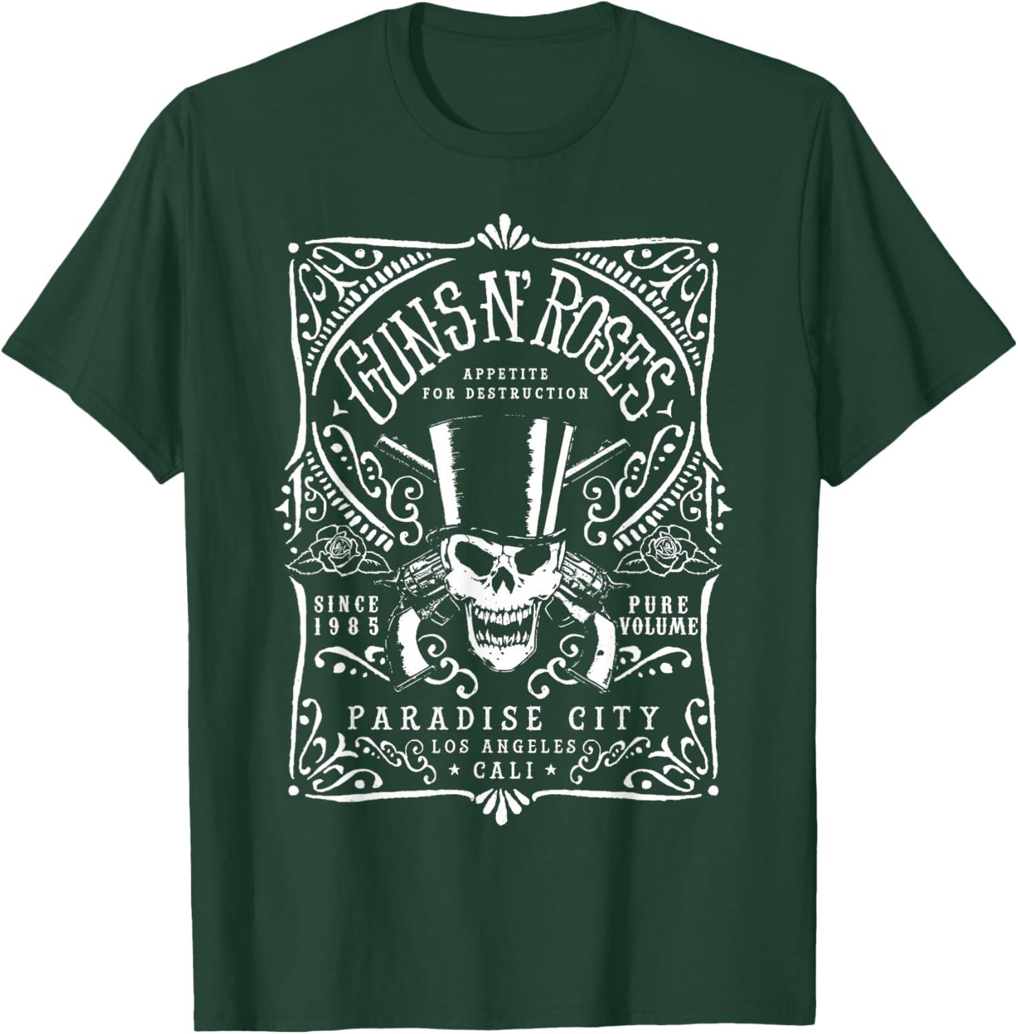 Official Guns N' Roses Paradise City Label T-Shirt - T-Shirt | Forest