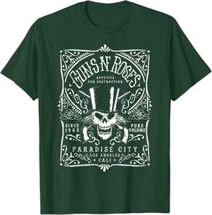 Official Guns N' Roses Paradise City Label T-Shirt - T-Shirt | Forest