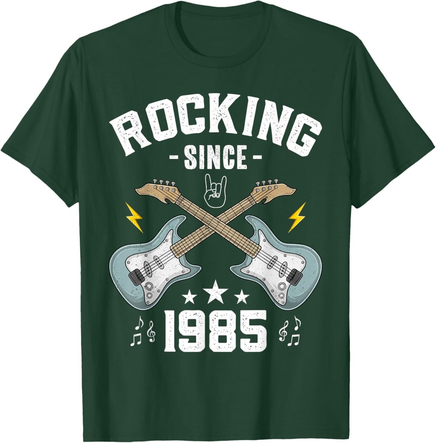 Rocking Since 1985 Vintage Guitar 40th Birthday T-Shirt - T-Shirt | Forest
