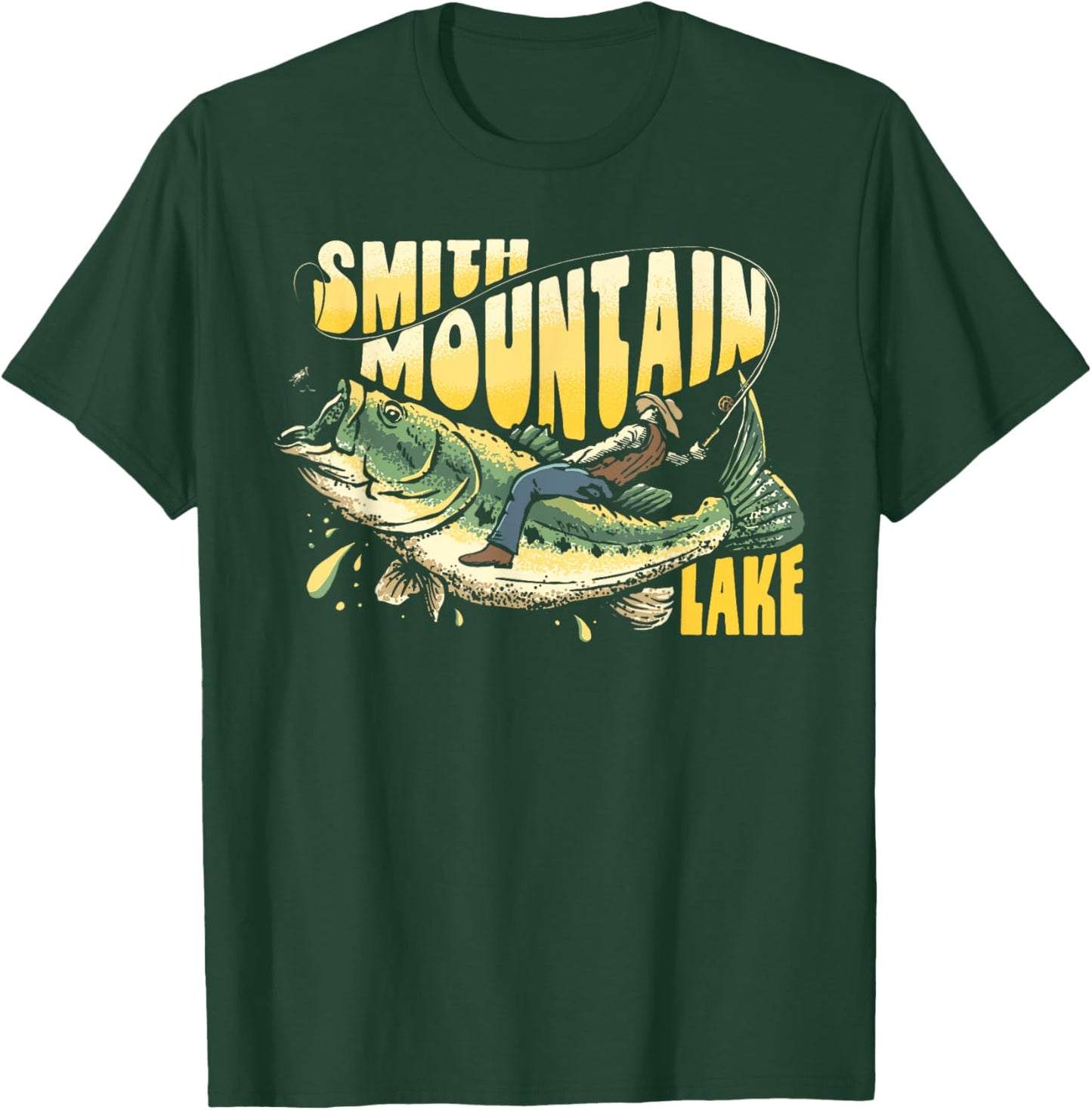 Smith Mountain Lake Virginia Striped Bass Fishing Rodeo T-Shirt - T-Shirt | Forest