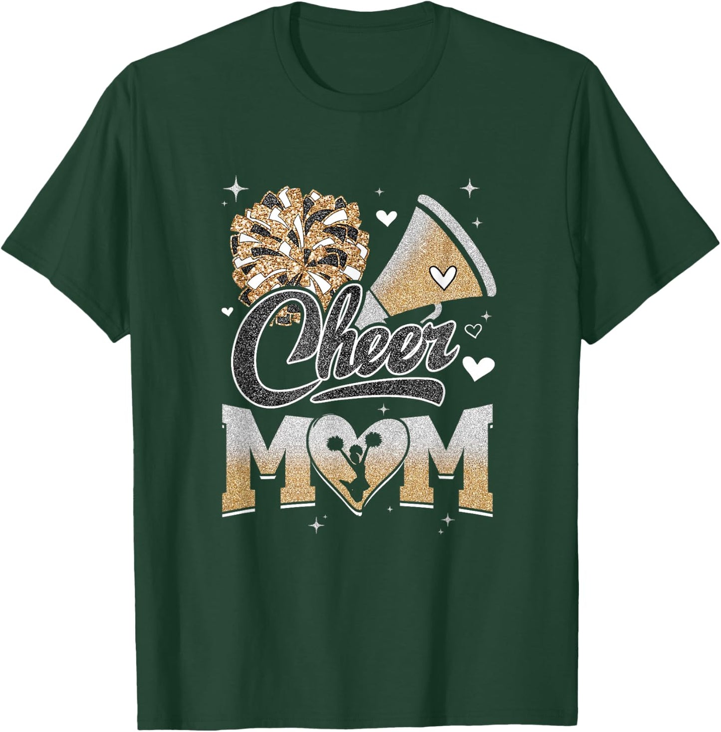 Cheer Mom Cheerleading Football Graphic T-Shirt - T-Shirt | Forest