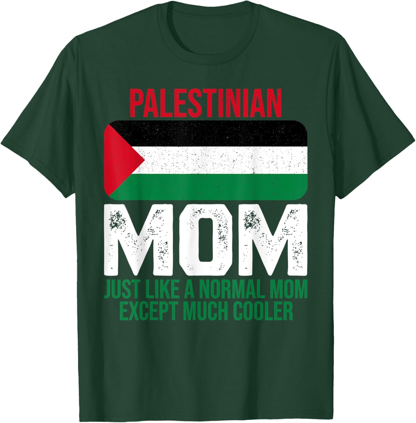 Vintage Palestinian Mom Palestine Flag Design Mother's Day T-Shirt - T-Shirt | Forest