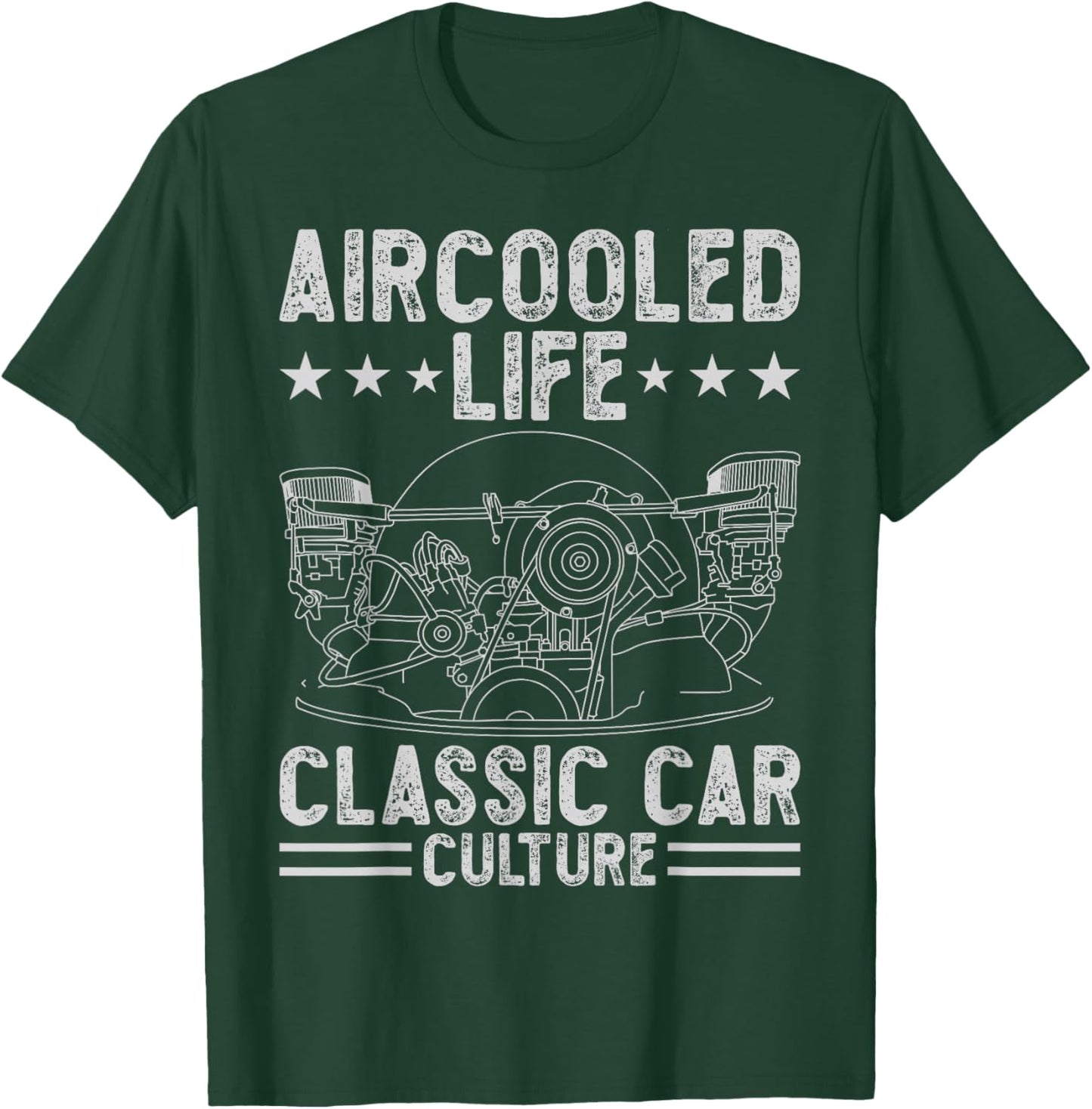 Funny Classic Air cooled Car Engine vdub Air-cooled Life T-Shirt - T-Shirt | Forest