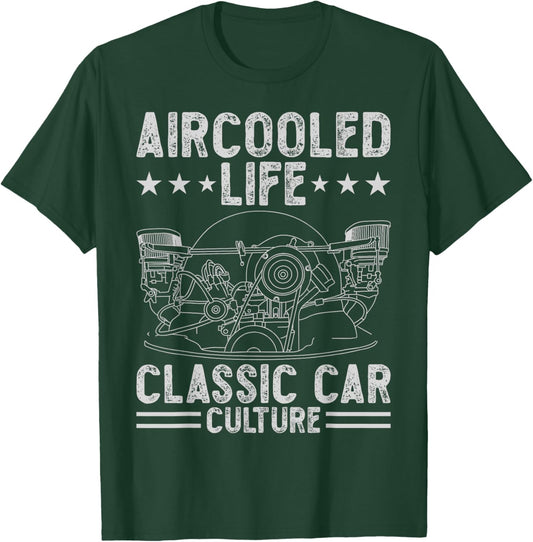 Funny Classic Air cooled Car Engine vdub Air-cooled Life T-Shirt - T-Shirt | Forest