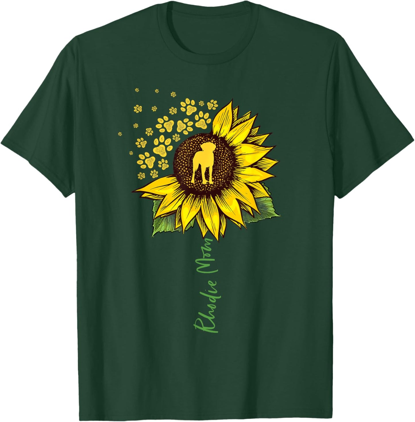 Rhodie Mom Sunflower Rhodesian Ridgeback Gifts Dog Mom Mama Women Girls Kids T-Shirt - T-Shirt | Forest