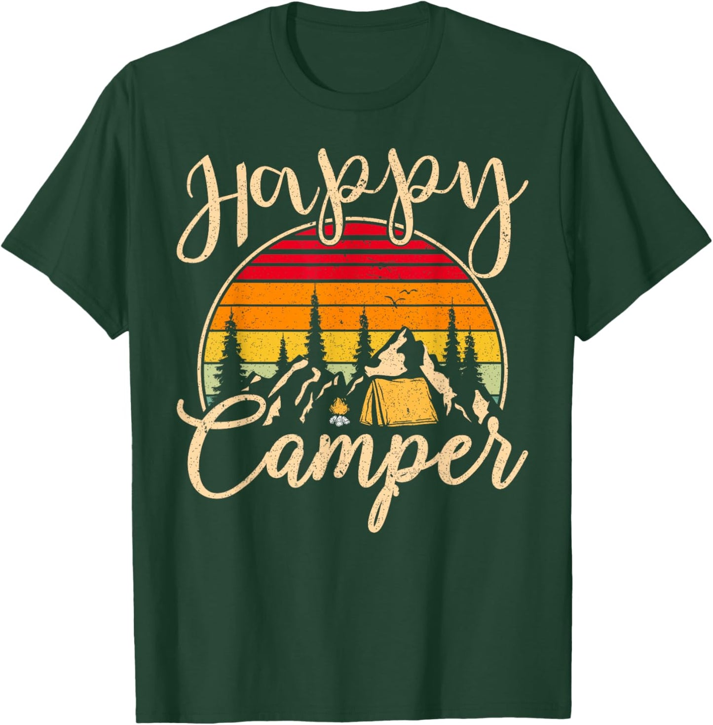 Funny Camper Outdoor Activity Camping Lover Happy Camper T-Shirt - T-Shirt | Forest