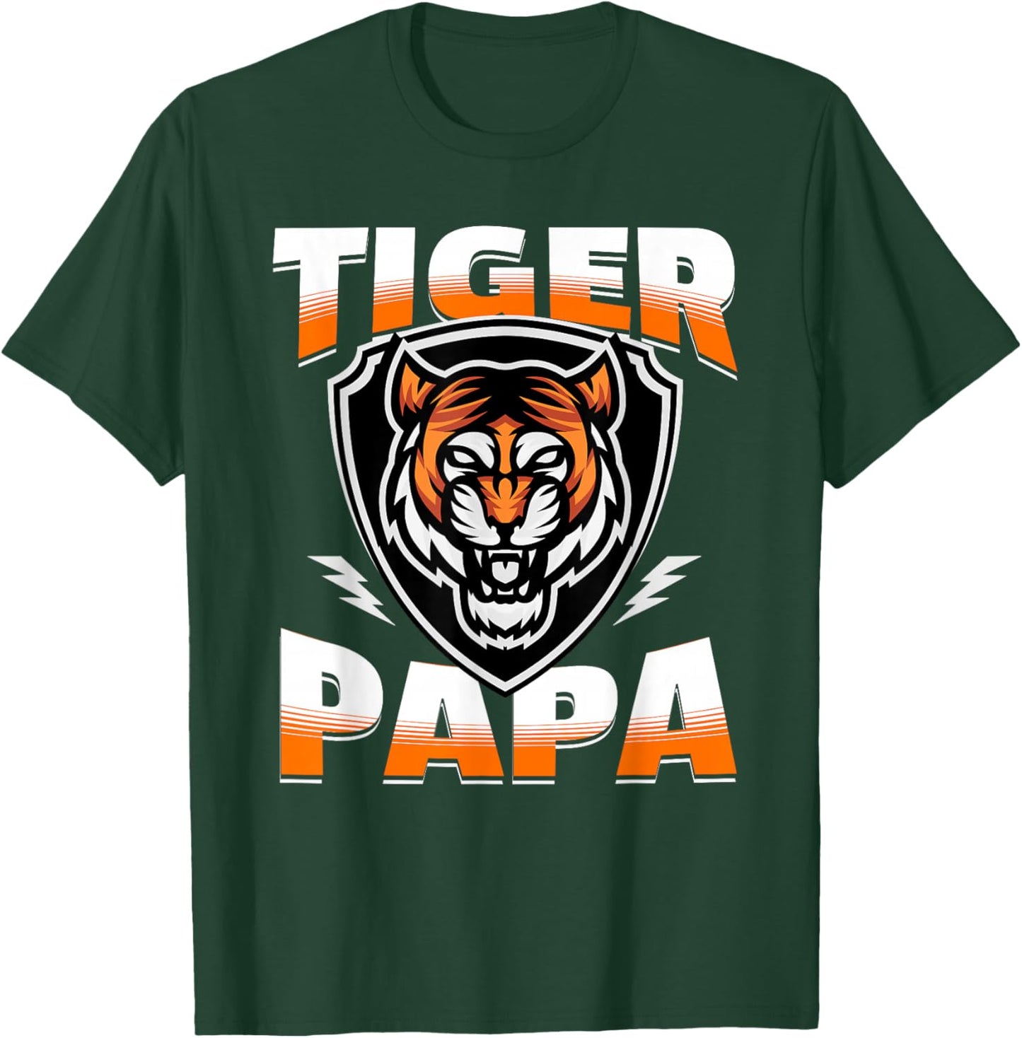 Tiger Papa Game Day Print for Grandpa with Tigers Mascot T-Shirt - T-Shirt | Forest