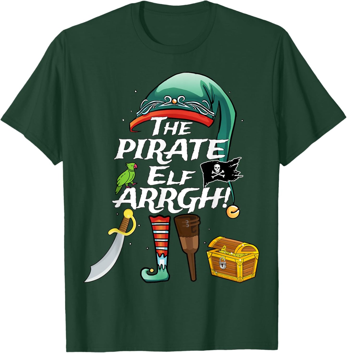 The Pirate Elf ARRGH Matching Family Christmas Pirate T-Shirt - T-Shirt | Forest