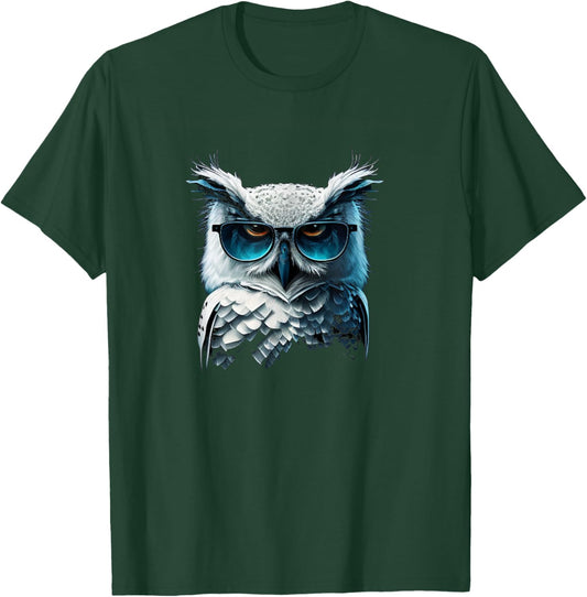 Funny looking Owl with Sunglasses for Snow Bird Lovers T-Shirt - T-Shirt | Forest