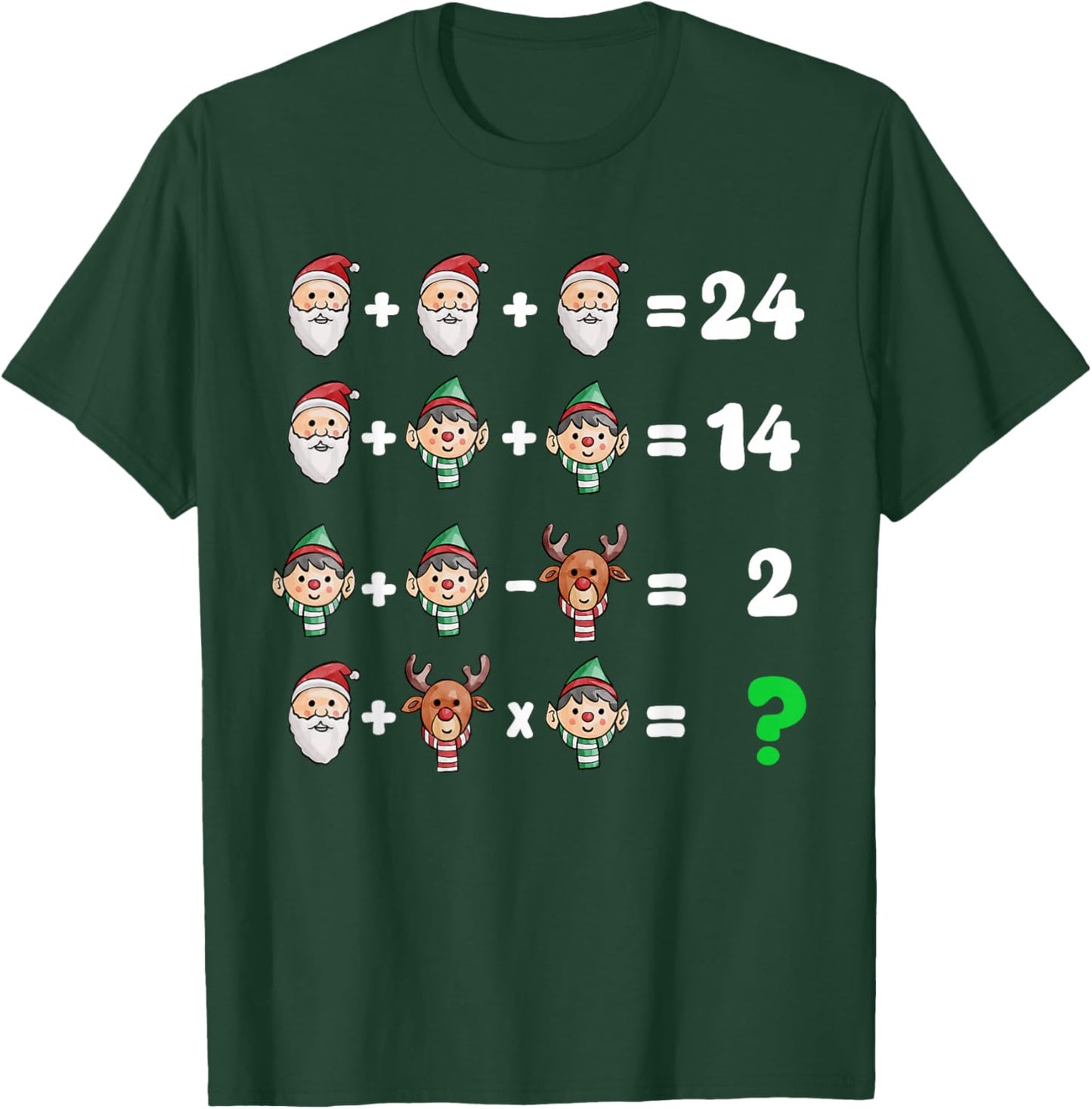 Order of Operations Quiz Christmas Math Teacher Xmas Math T-Shirt - T-Shirt | Forest