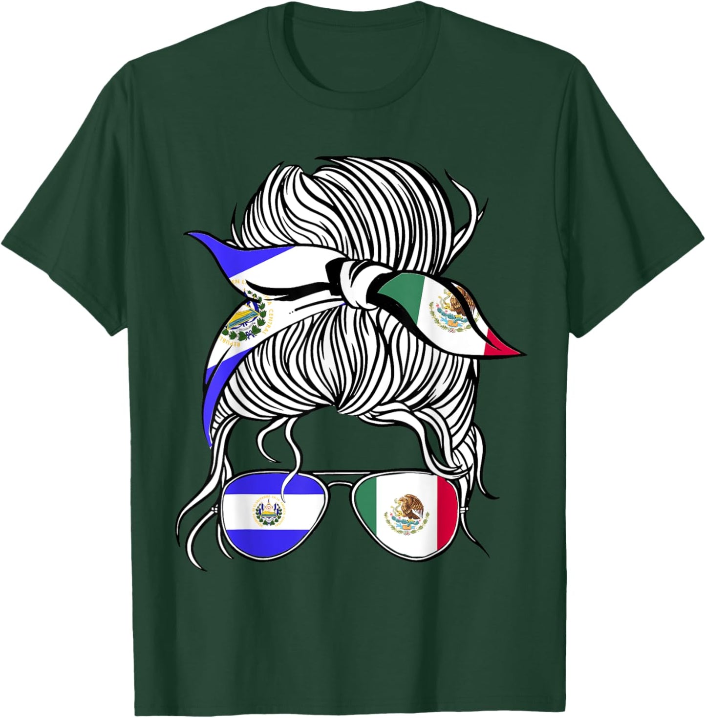 El Salvador Flag Mexico Grown Women Girl Country T-Shirt - T-Shirt | Forest