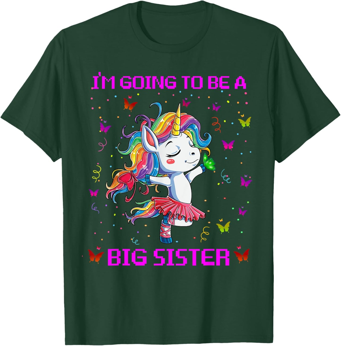 I'm Going To Be A Big Sister 2021 Unicorn T-Shirt - T-Shirt | Forest