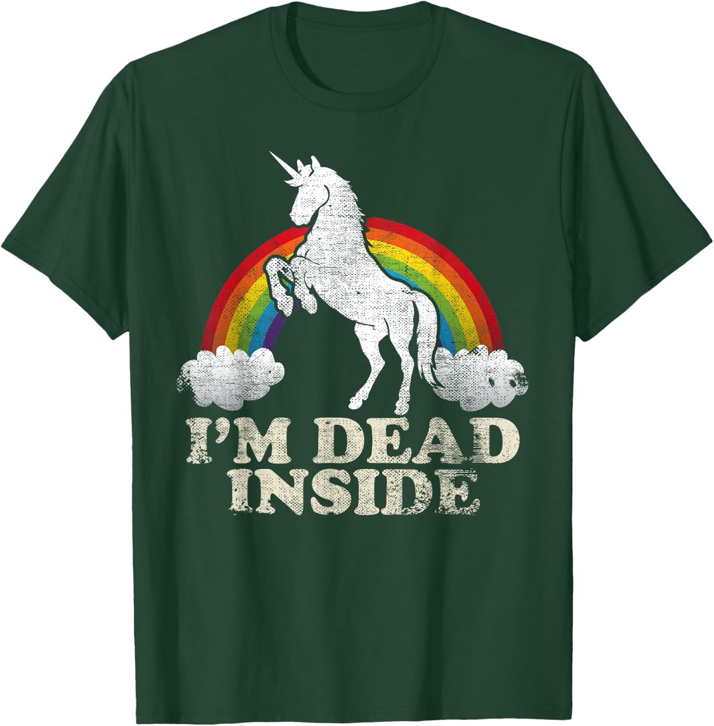 Funny Stuff - Unicorn I'm Dead Inside Sarcastic Depression Humour T-Shirt - T-Shirt | Forest