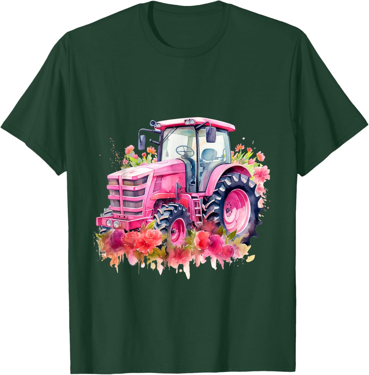 Farm Girl Pink Tractor Women design T-Shirt - T-Shirt | Forest