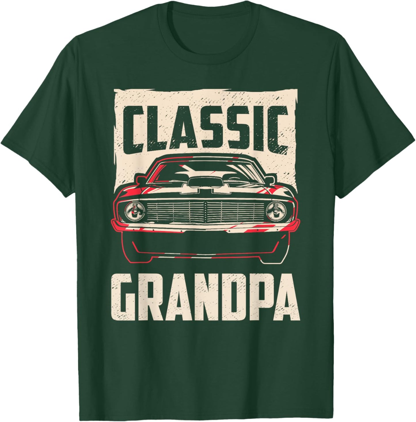 Classic Grandpa Funny Retro Fan Classic Car Lover Vintage T-Shirt - T-Shirt | Forest