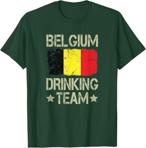 Belgium Drinking Team Belgian Flag Funny Drinking T-Shirt - T-Shirt | Forest