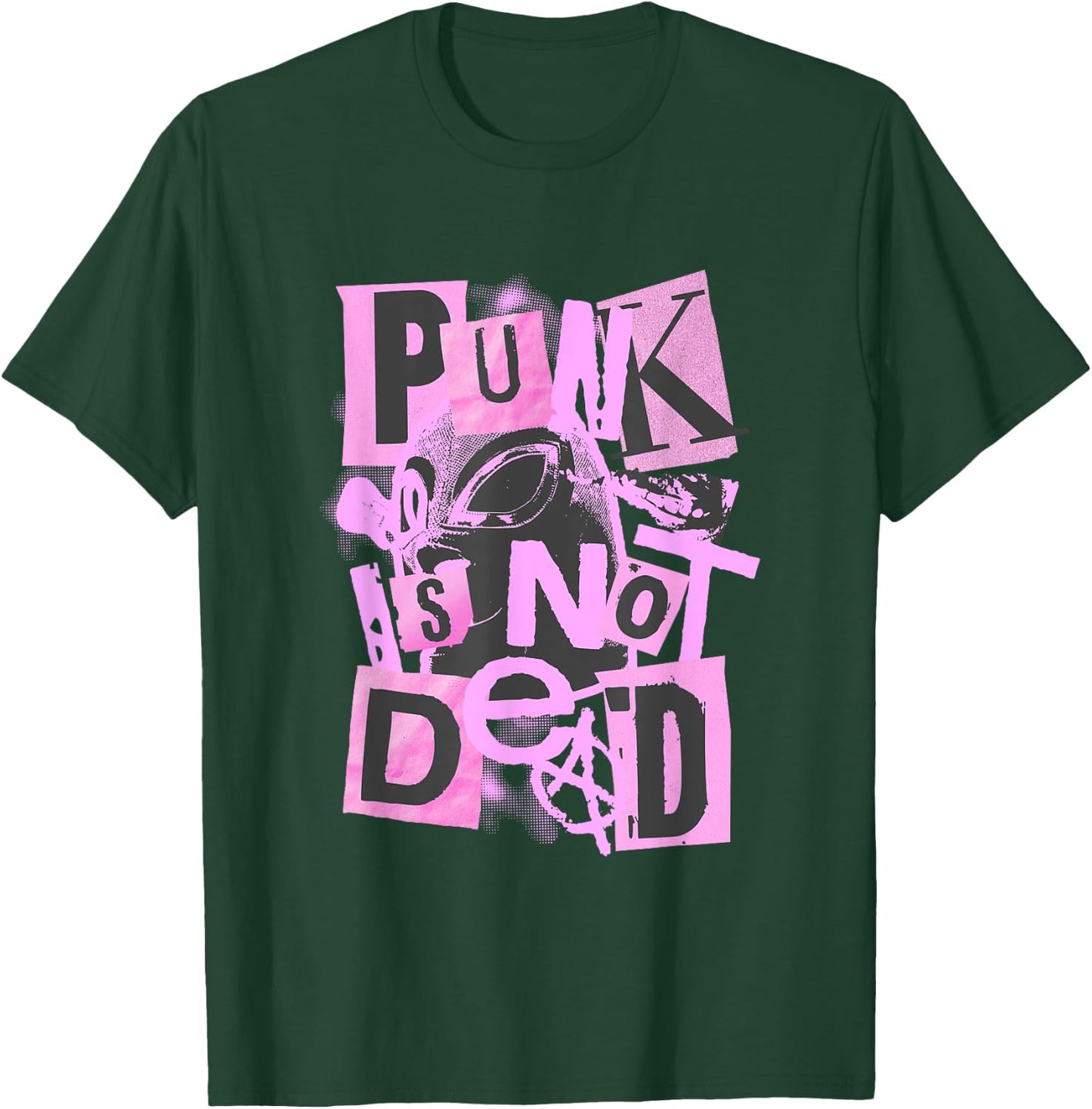 Punk is Not Dead Collage Style Anarchist Rebellion Design T-Shirt - T-Shirt | Forest