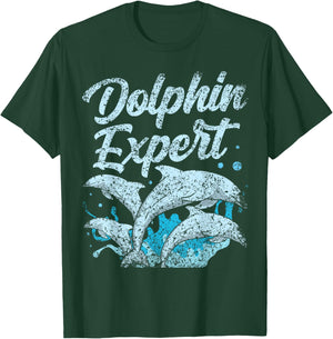 Dolphin Expert Cute Dolphins Lover Girls T-Shirt - T-Shirt | Forest