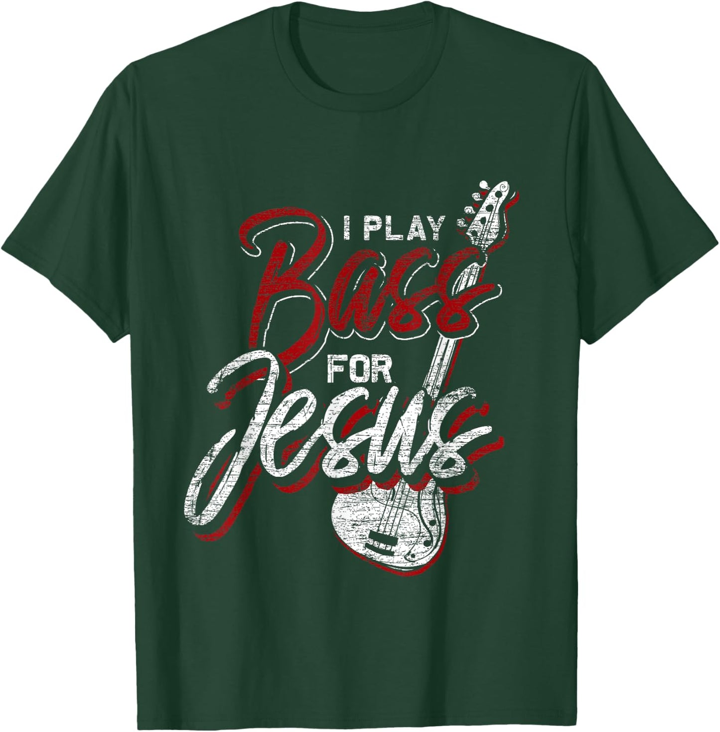 Jesus Bassist Christian Bass Player Bass Guitar T-Shirt - T-Shirt | Forest