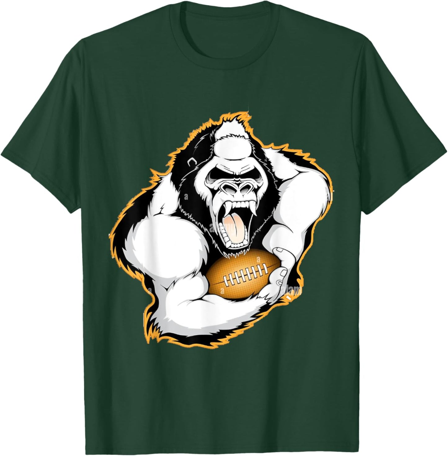 Gorilla Playing Football T-Shirt - T-Shirt | Forest