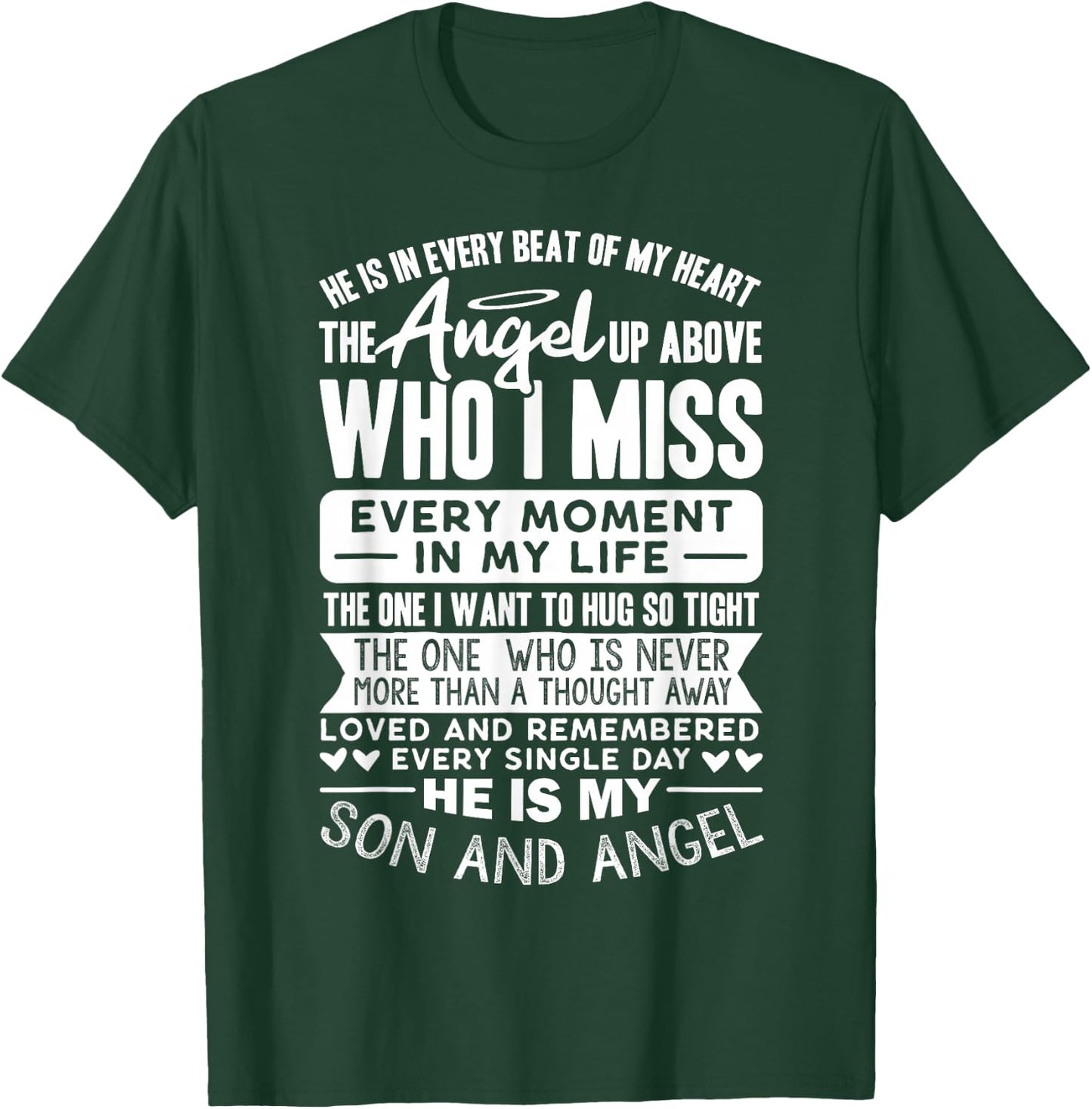 My Son Is My Guardian Angel in Heaven, Grief to Son T-Shirt - T-Shirt | Forest